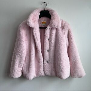 C&C California Light Pink Kids Faux Fur Jacket